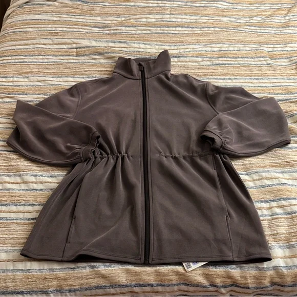 Lululemon ESPRESSO* SOFTSTREME cinchable waist full zip jacket - Picture 4 of 12